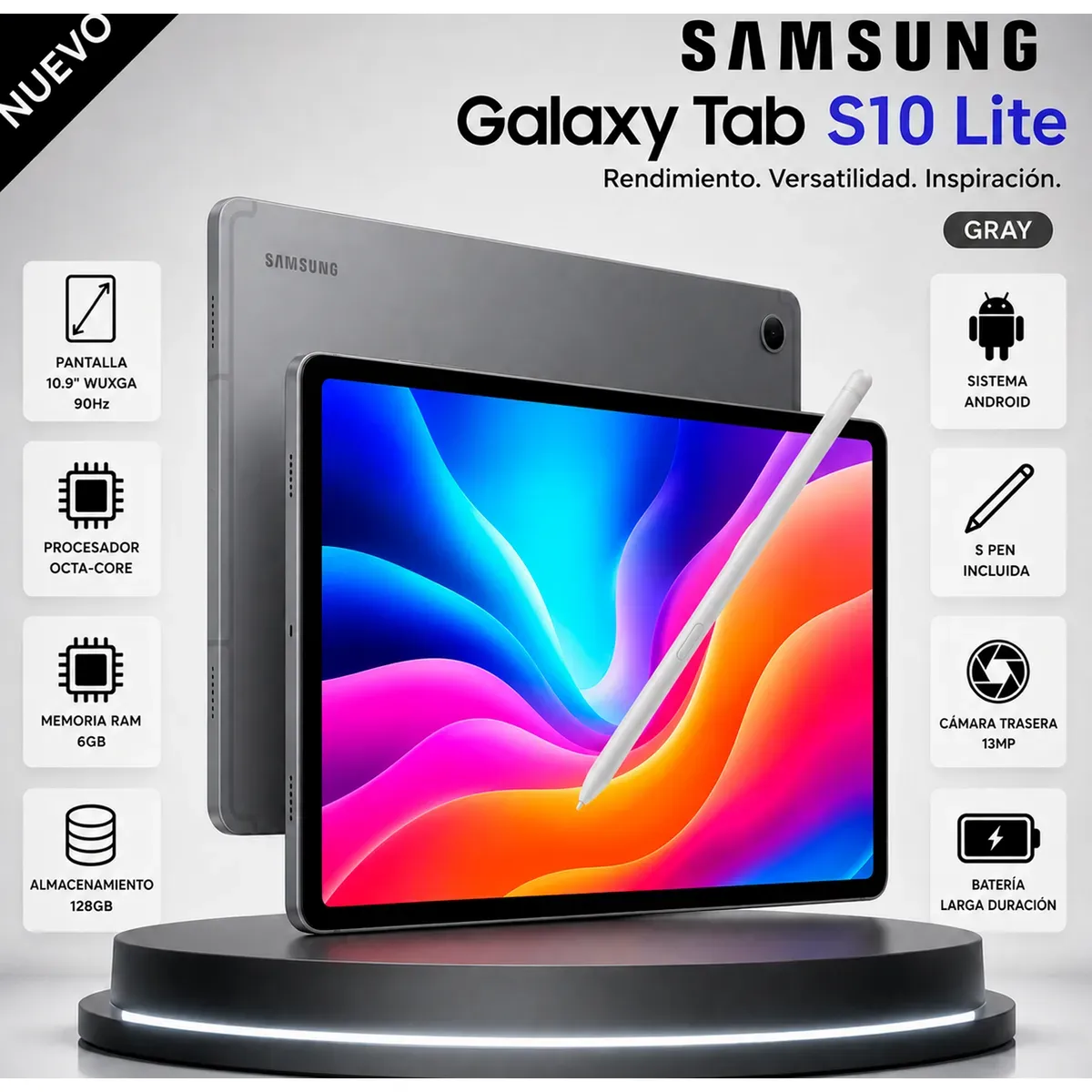 SAMSUNG - Tablet Samsung Galaxy Tab S10 Lite 10.9 6GB 128GB - GRIS