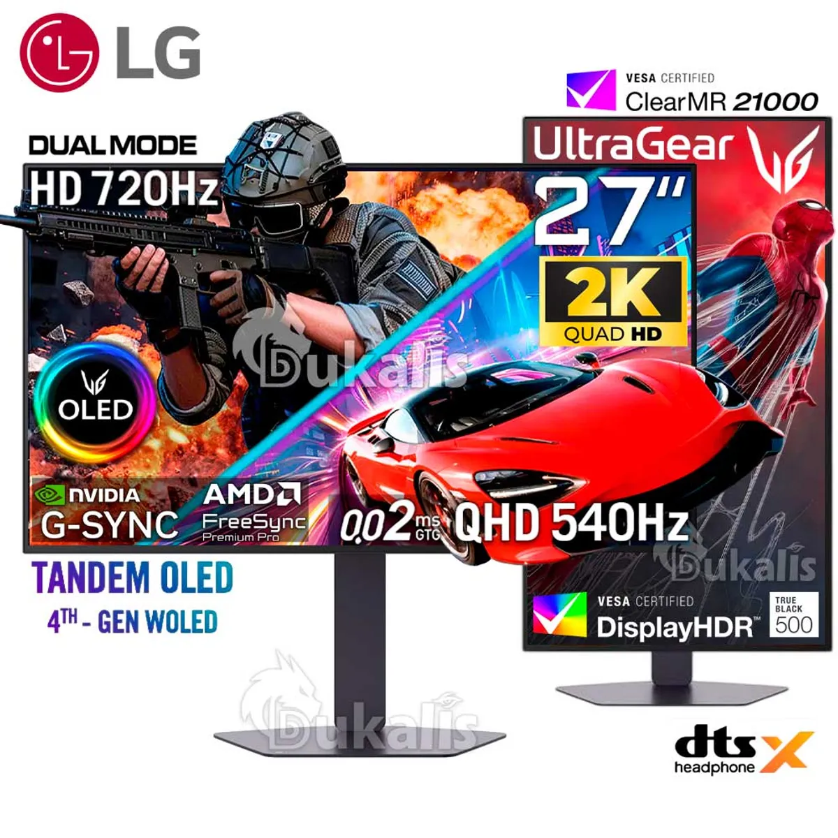 LG - Monitor LG UltraGear WOLED 4TA GEN 27GX790B-B 27 QHD 2K 540HZ, HD 720HZ, 0.02MS