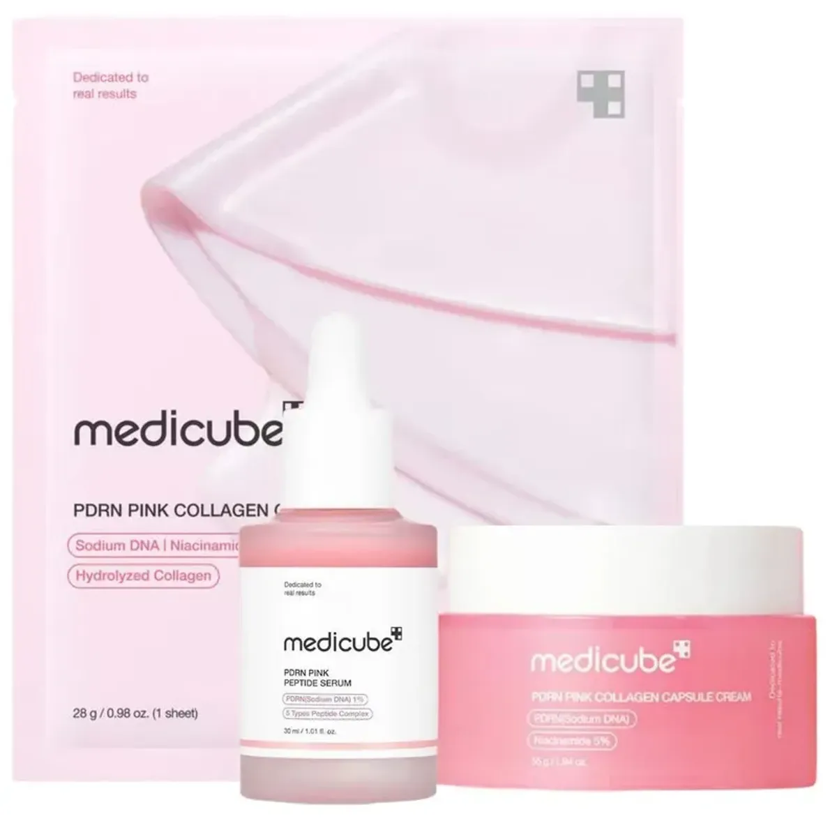 Medicube Pack PDRN Pink Collagen Capsule Cream 55g + Peptide Serum 30ml ...