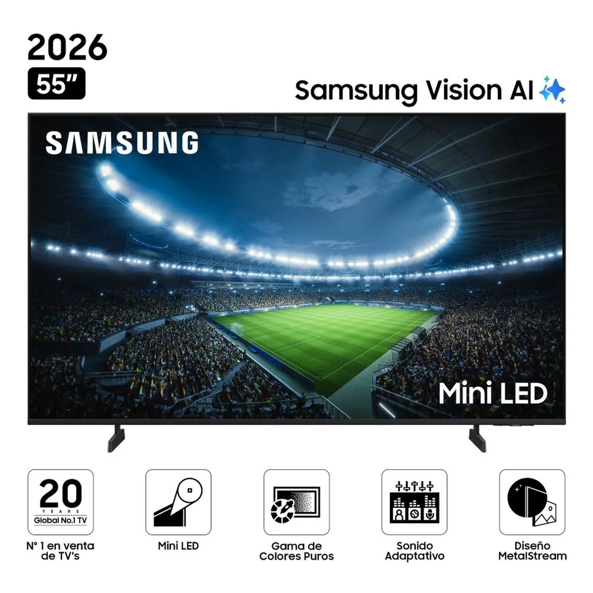 SAMSUNG - Smart TV Samsung 55 Mini LED M70H 4K Tizen 2026