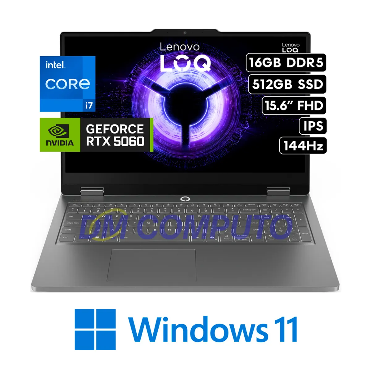 LENOVO - LAPTOP GAMER LENOVO LOQ INTEL Core™ i7-13650HX 16GB RAM 512GB  SSD RTX 5060 8GB 15.6" FHD 144HZ WIN11