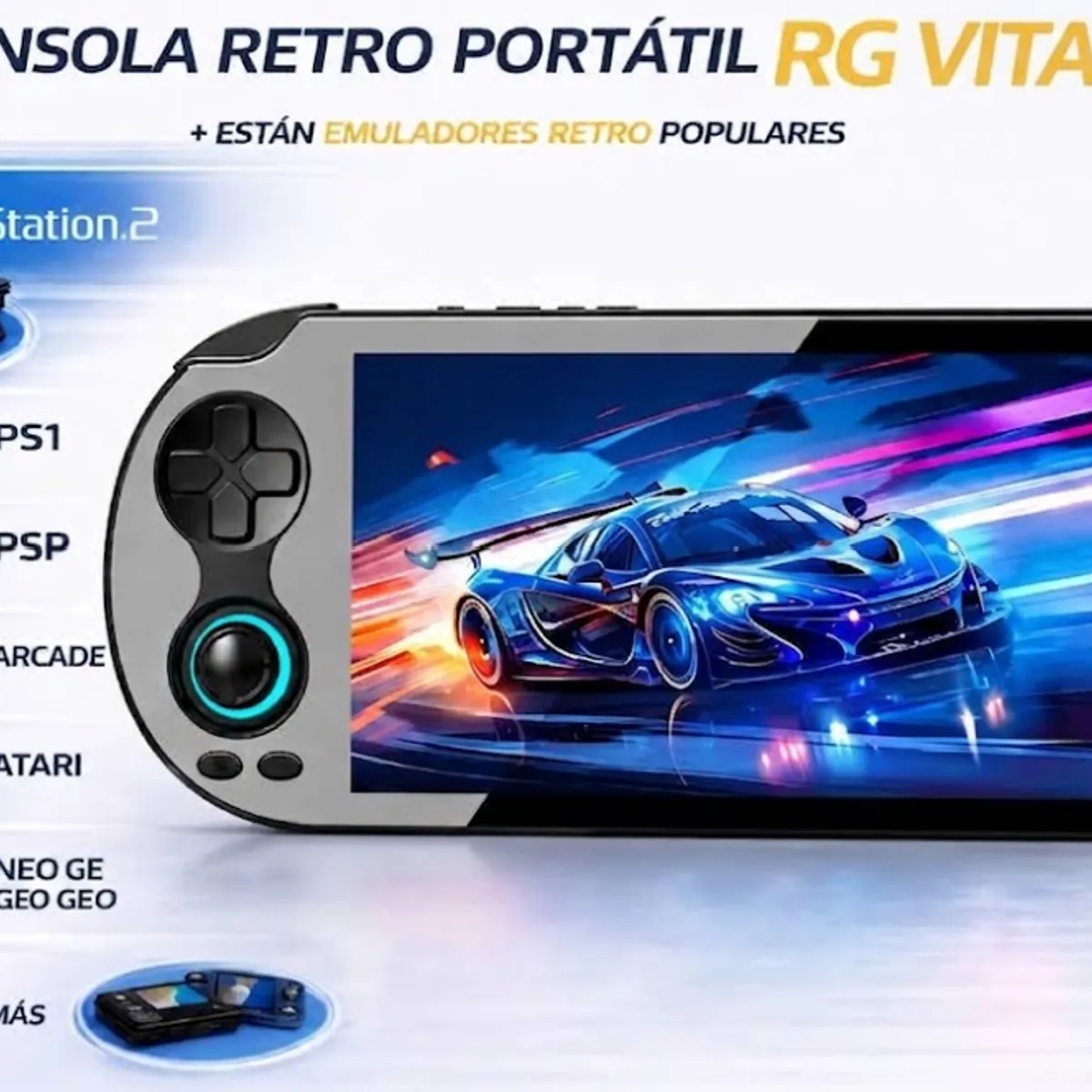 GENERICO - Consola Portatil Retro ANBERNIC RG Vita Pro 128GB Negro + Micro SD 256GB