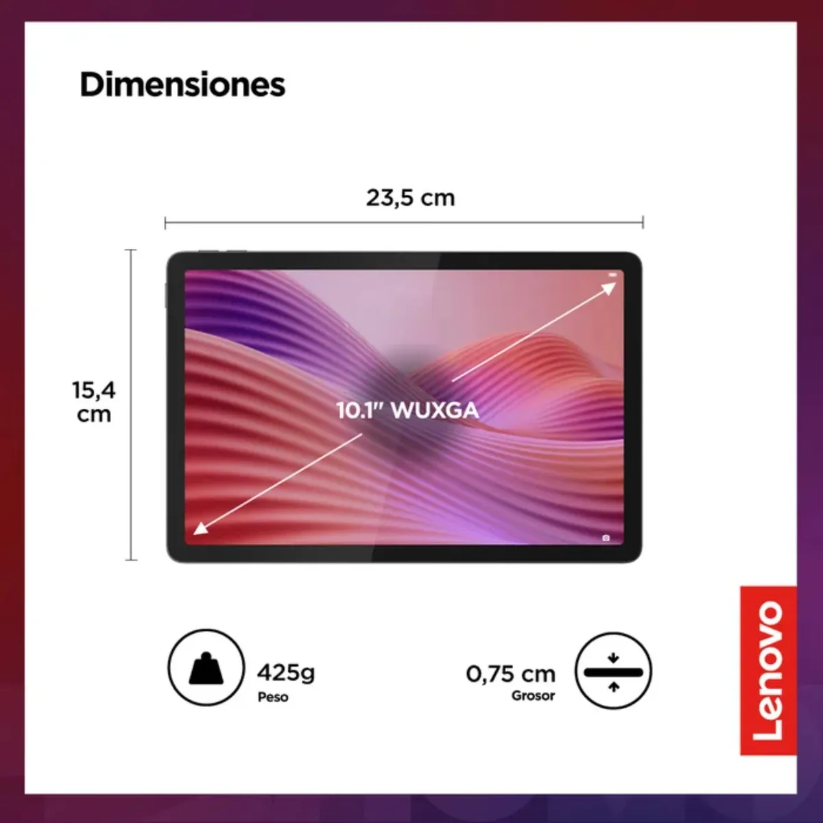 LENOVO - Tablet Lenovo Tab 10.1" WUXGA MediaTek Helio G85 4GB 128GB eMMC 4G LTE