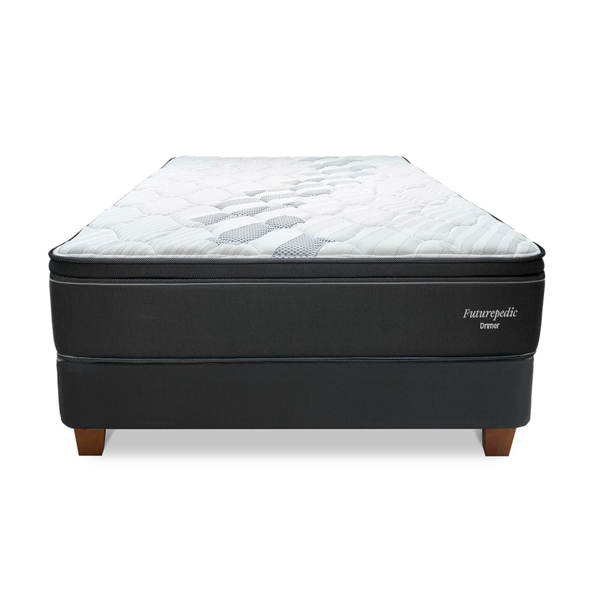 DRIMER - Cama Box Tarima Futurepedic 2 Plz + 2 Almohadas