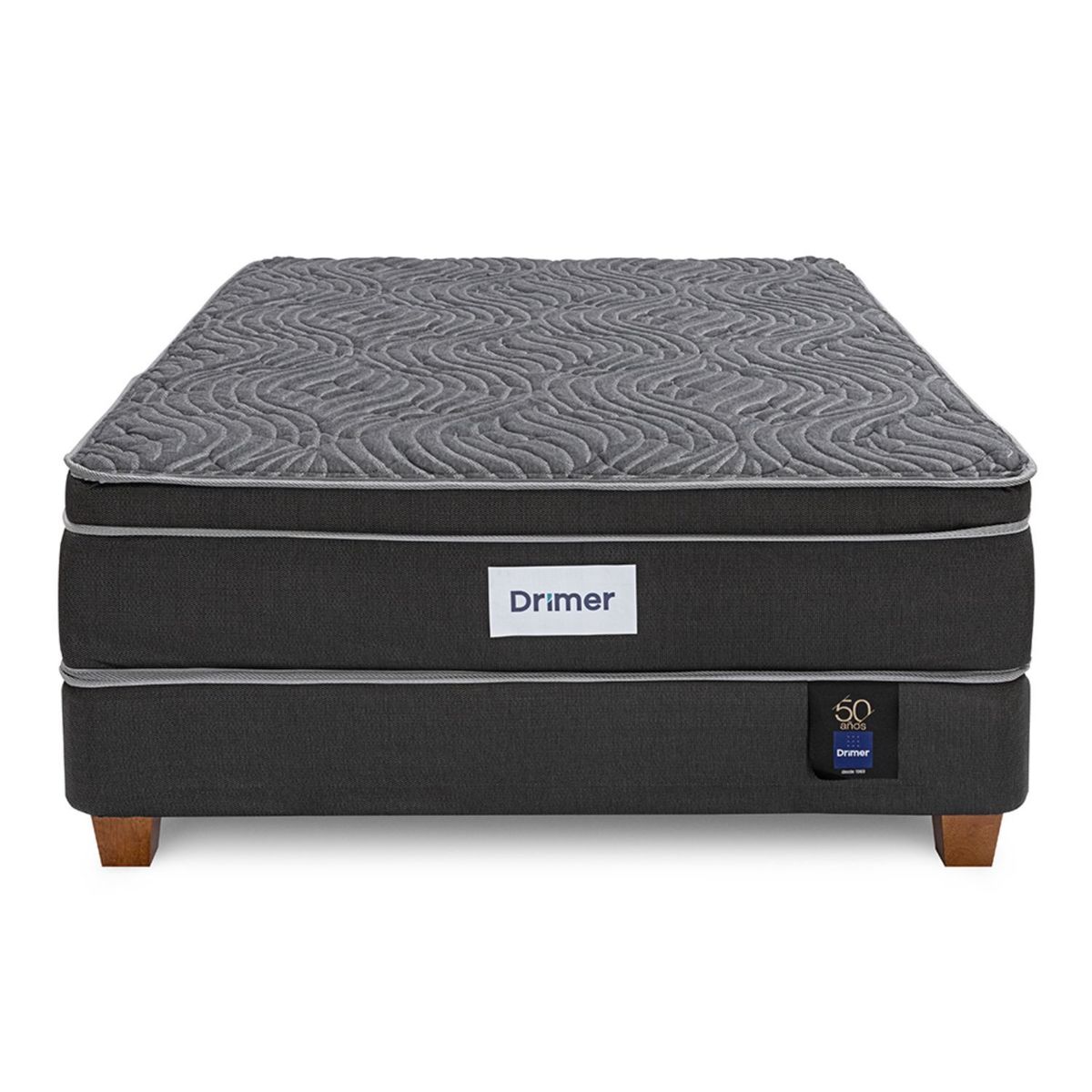 DRIMER - Cama Box Tarima Ventus 1.5 Plz + 1 Almohada