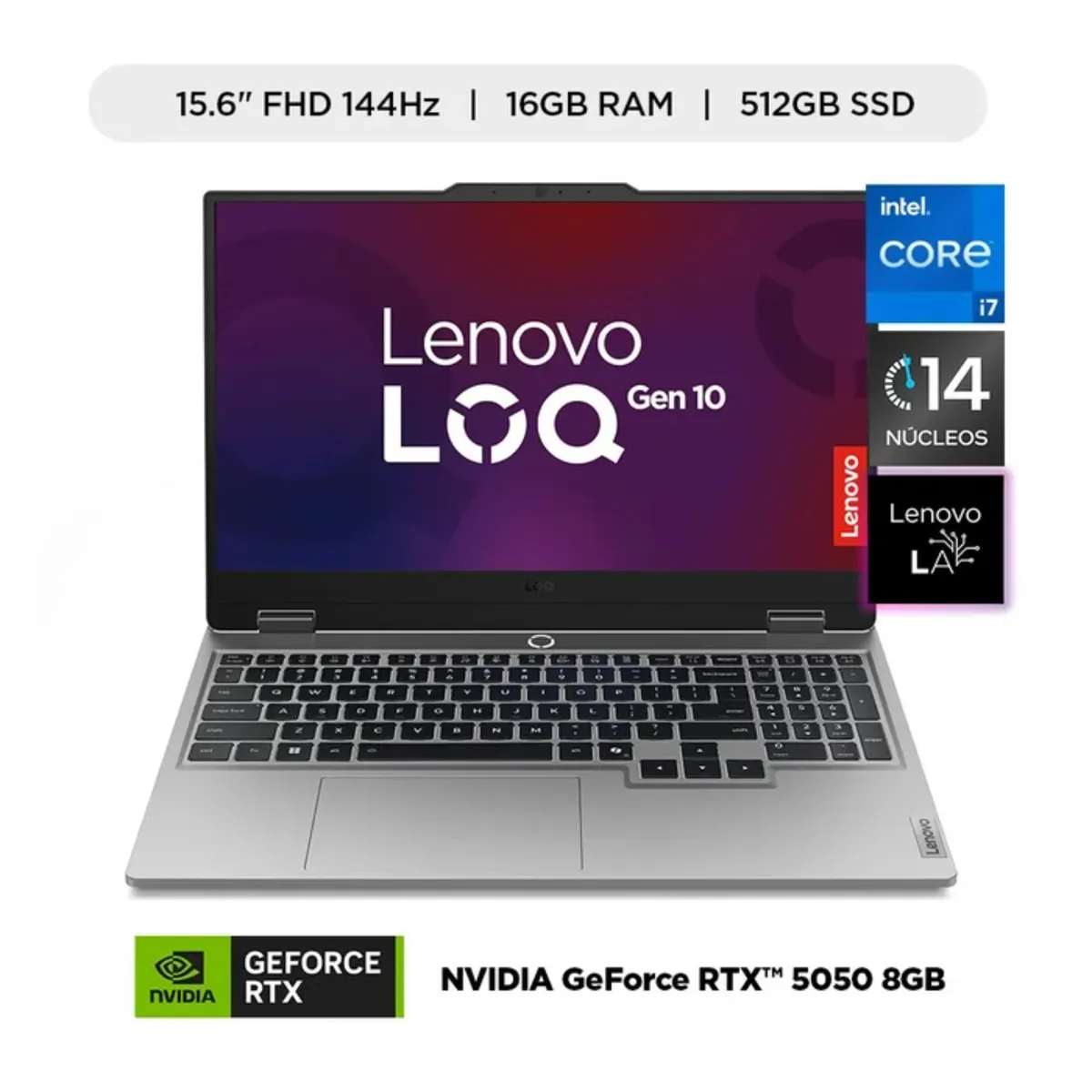 LENOVO - Laptop Lenovo 15.6" LOQ Intel Core i7 16GB 512GB SSD RTX 5050