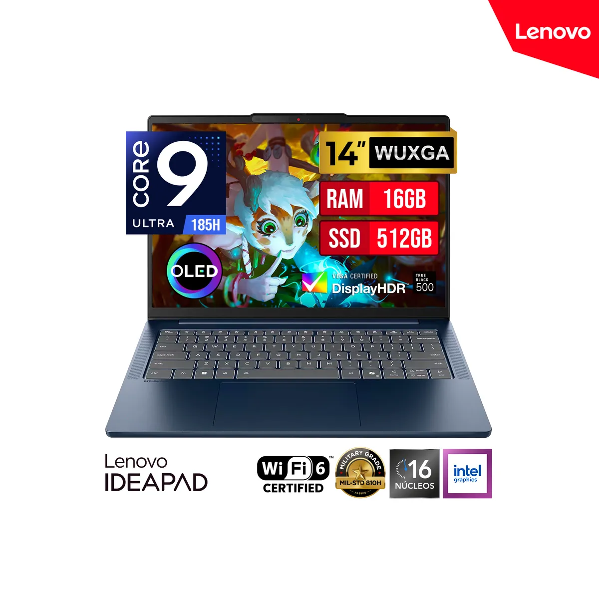LENOVO - LAPTOP LENOVO IdeaPad Slim 5 14IMH10 14" WUXGA OLED Core Ultra 9 185H 16GB DDR5 512GB FreeDOS