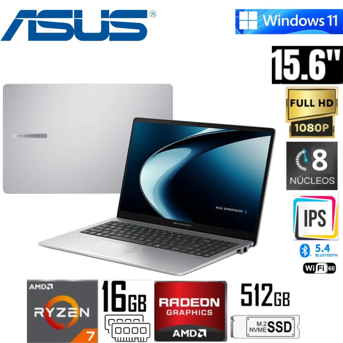 ASUS - Laptop ASUS Vivobook Go 15  512GB SSD 16GB RAM  - PM1503CDA-S70276