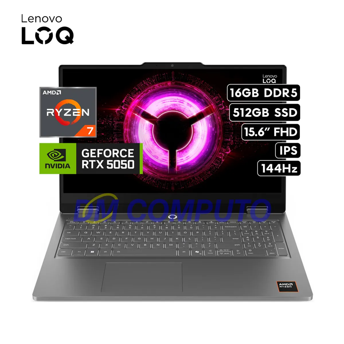 LENOVO - LAPTOP LENOVO LOQ ESSENTIAL 15ARP11 AMD RYZEN 7 170 16GB RAM 512GB SSD RTX 5050-8GB 15.6" FHD 144 H