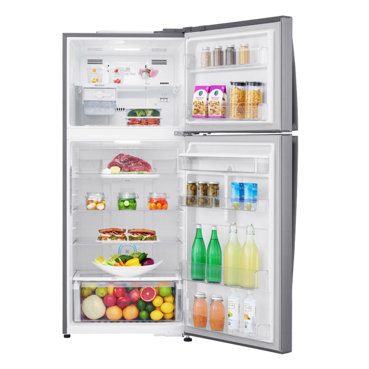 LG - Refrigeradora LG Top Mount con Filtro Higiénico inteligente 410 LT LT41SGP Plateada
