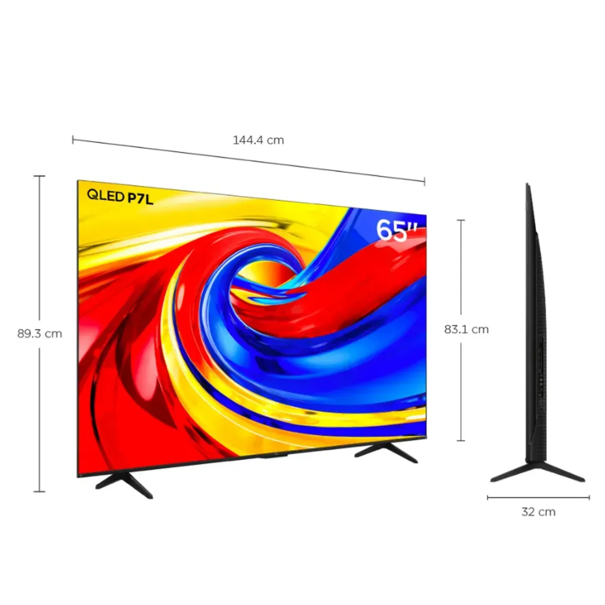 TCL - Televisor TCL 65P7L 65" Premium QLED 4K UHD Google TV + Soundbar B450