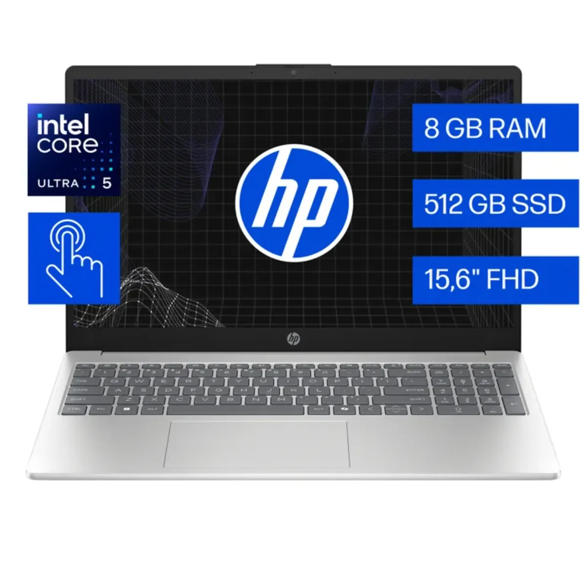 HP - Laptop HP AI 15.6" Táctil Intel Core Ultra 5 512GB 8GB FHD 15-FD2351LA