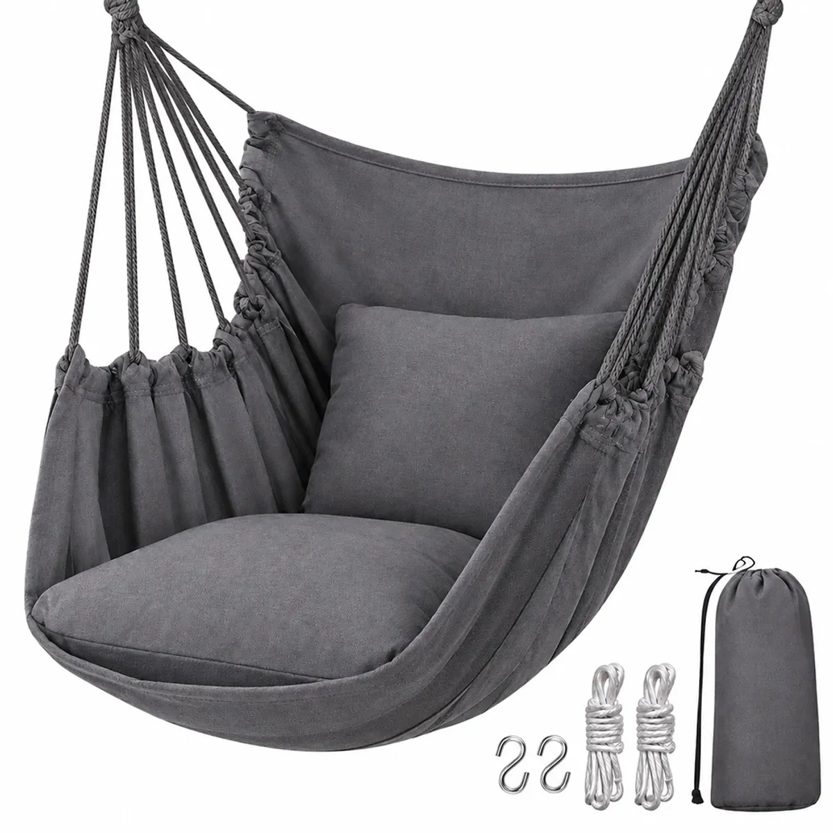 Hamaca Silla Colgante Portátil con Cojines Gris LJ4 KELLER | Falabella Perú