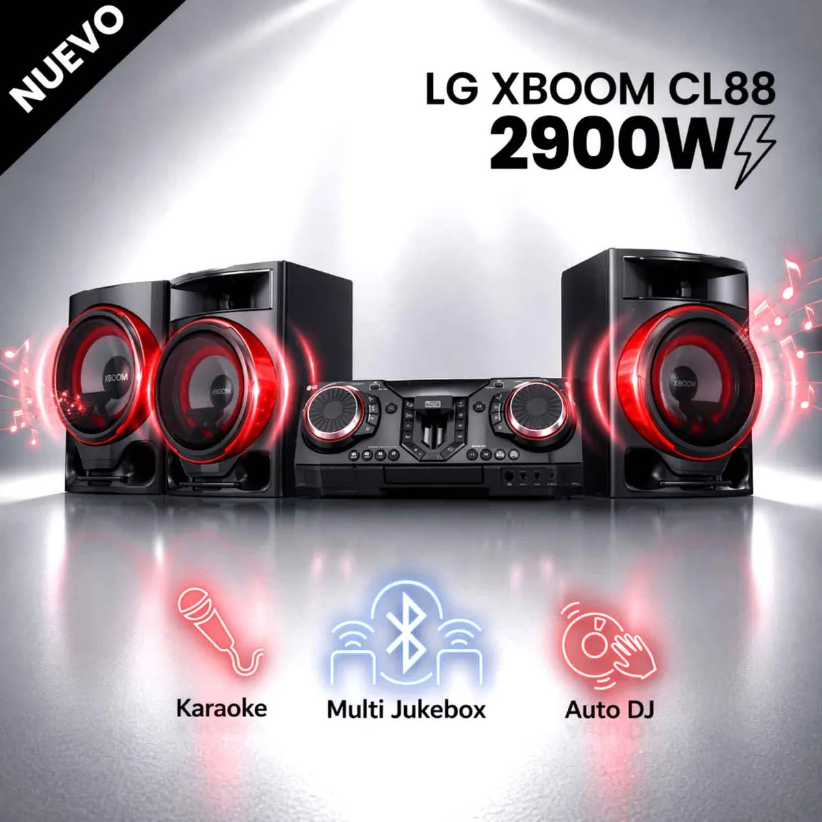 LG - Minicomponente LG XBOOM CL88 2900W Bluetooth Karaoke Party Link