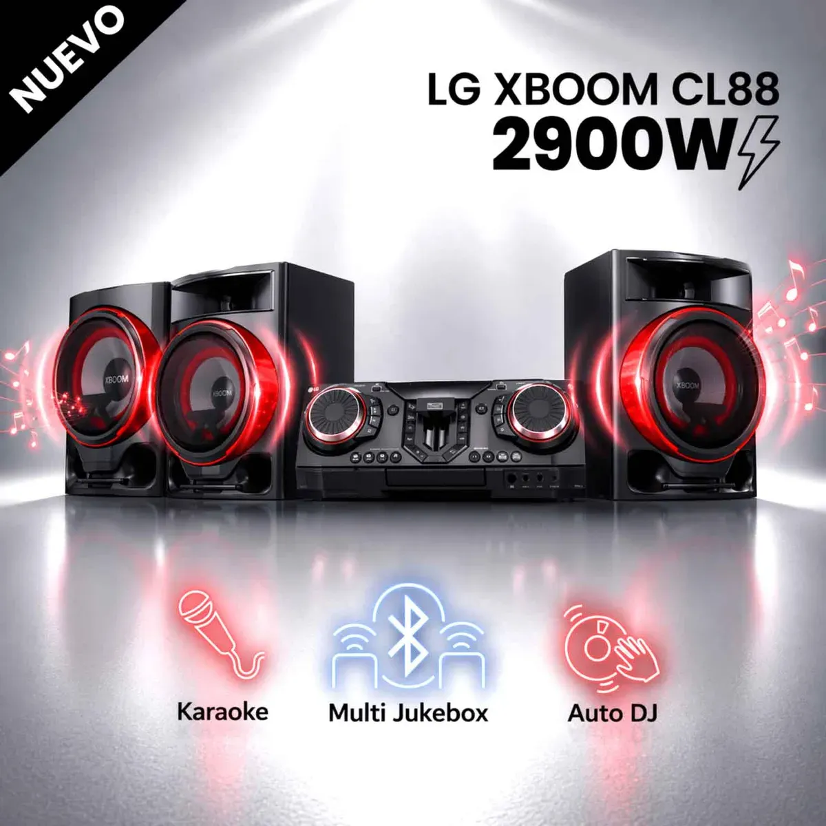 LG - Minicomponente LG XBOOM CL88 2900W Bluetooth Karaoke Party Link