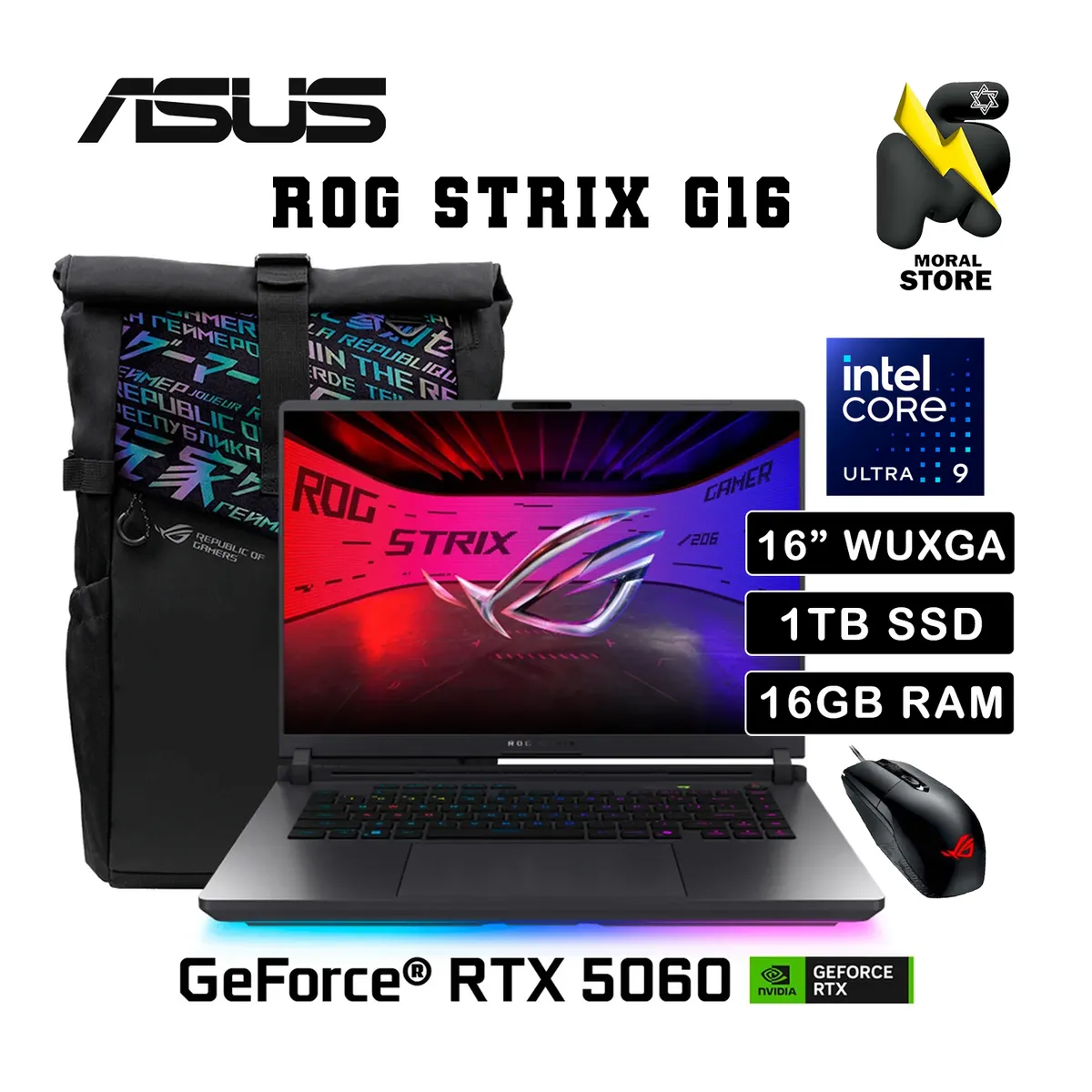 ASUS - LAPTOP ASUS ROG STRIX G615LM/ INTEL  CORE ULTRA 9-275HX/1TB SSD/ 16GB/ RTX 5060 8GB /16"165HZ