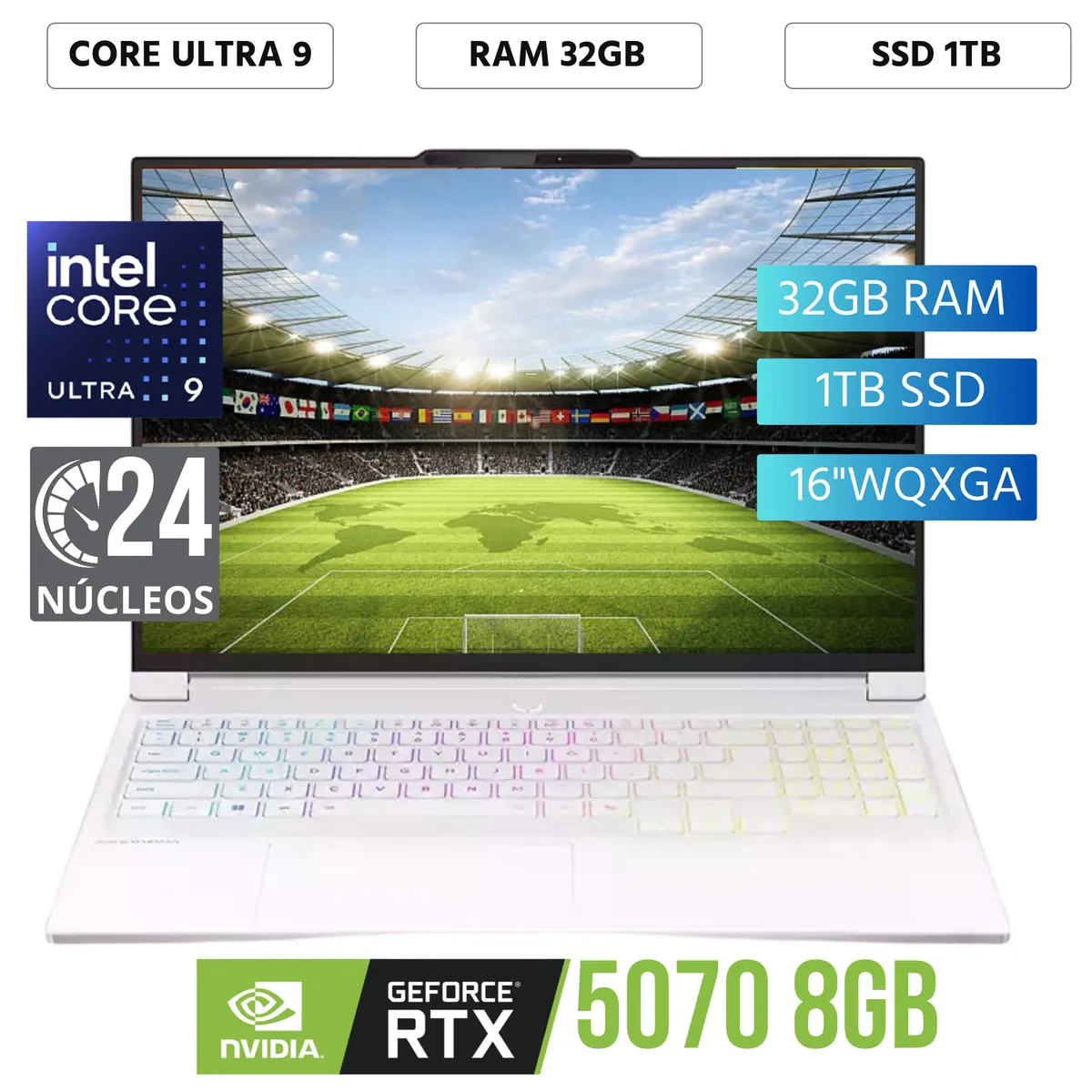 LENOVO - Laptop Lenovo Legion 7 16IAX10 Core Ultra 9 275HX Ram 32GB SSD 1TB RTX 5070 16" WQXGA IPS Win11