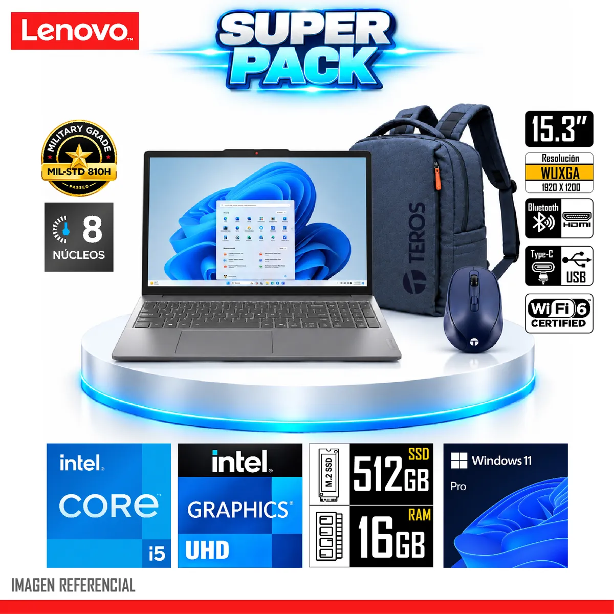 LENOVO - Laptop Lenovo IdeaPad Slim 3 15IRH10 15.3" WUXGA IPS Intel Core i5-13420H 16GB RAM 512GB SSD