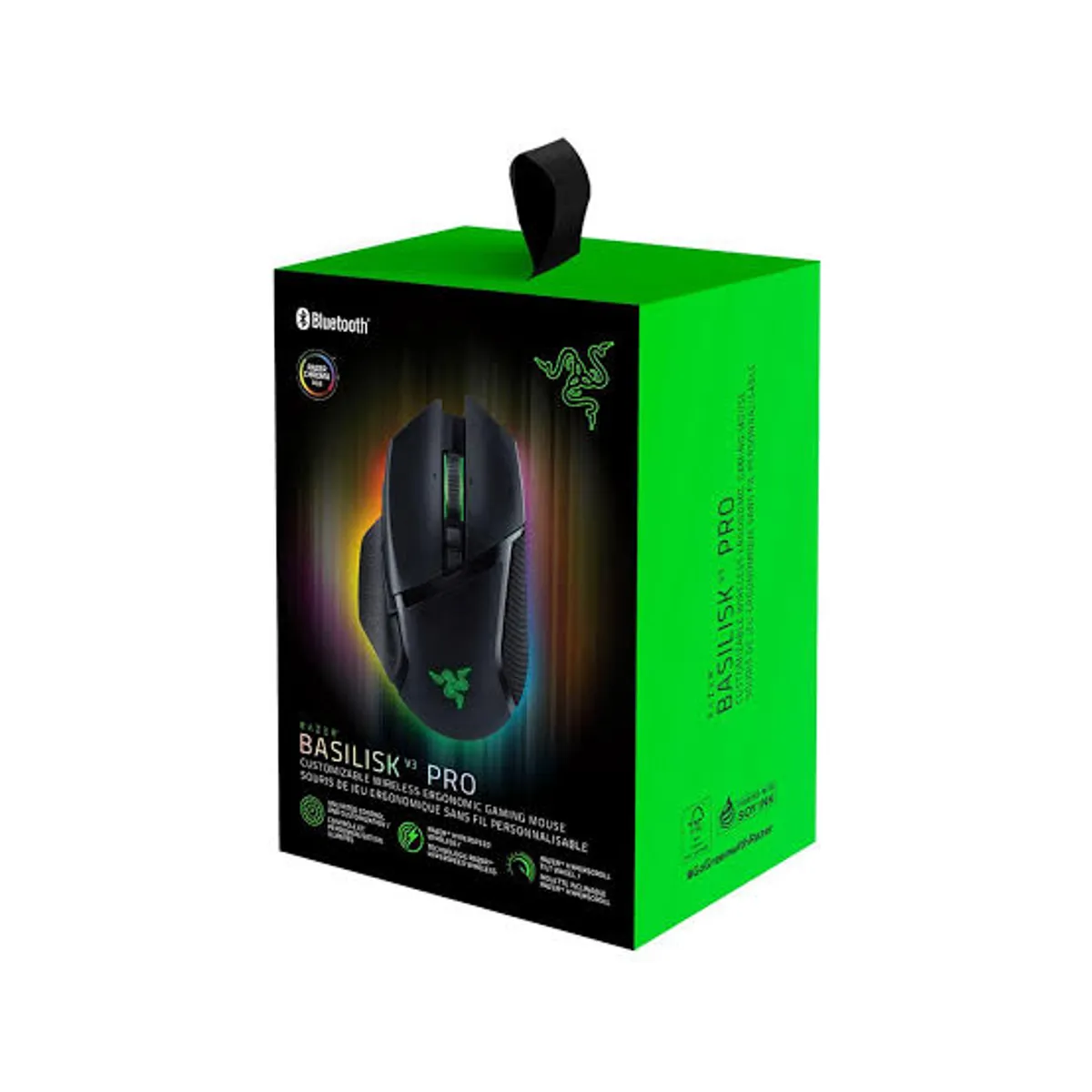 RAZER - MOUSE GAMER INALAMBRICO RAZER BASILISK V3 PRO, RGB, BLACK