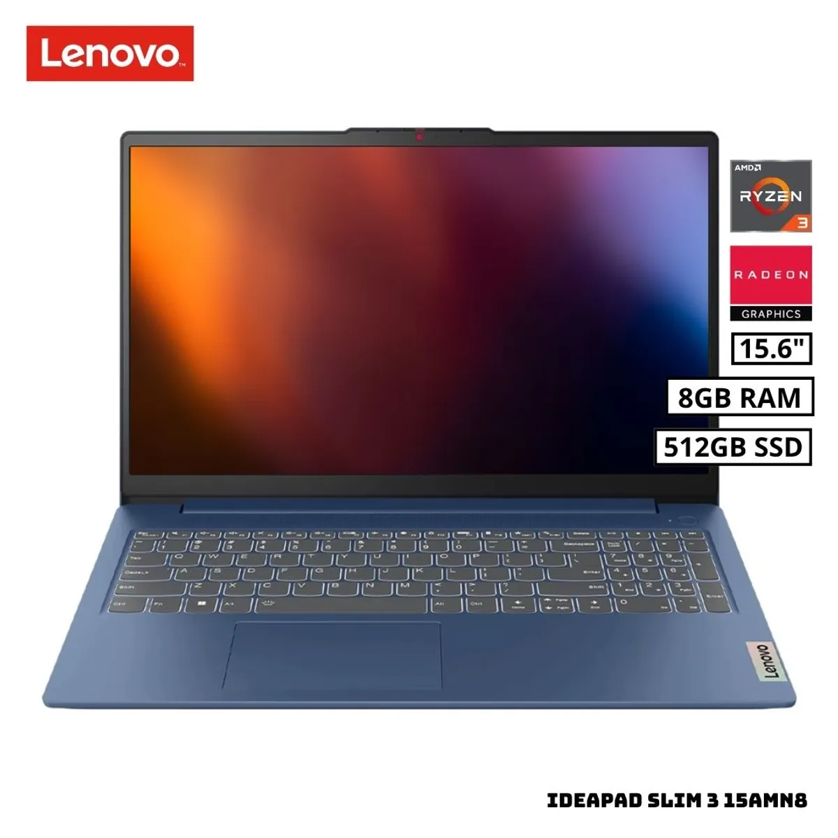LENOVO - LAPTOP LENOVO IDEAPAD SLIM 3 15.6  FHD AMD RYZEN 3 8GB RAM 512GB SSD 15AMN8 ABYSS BLUE