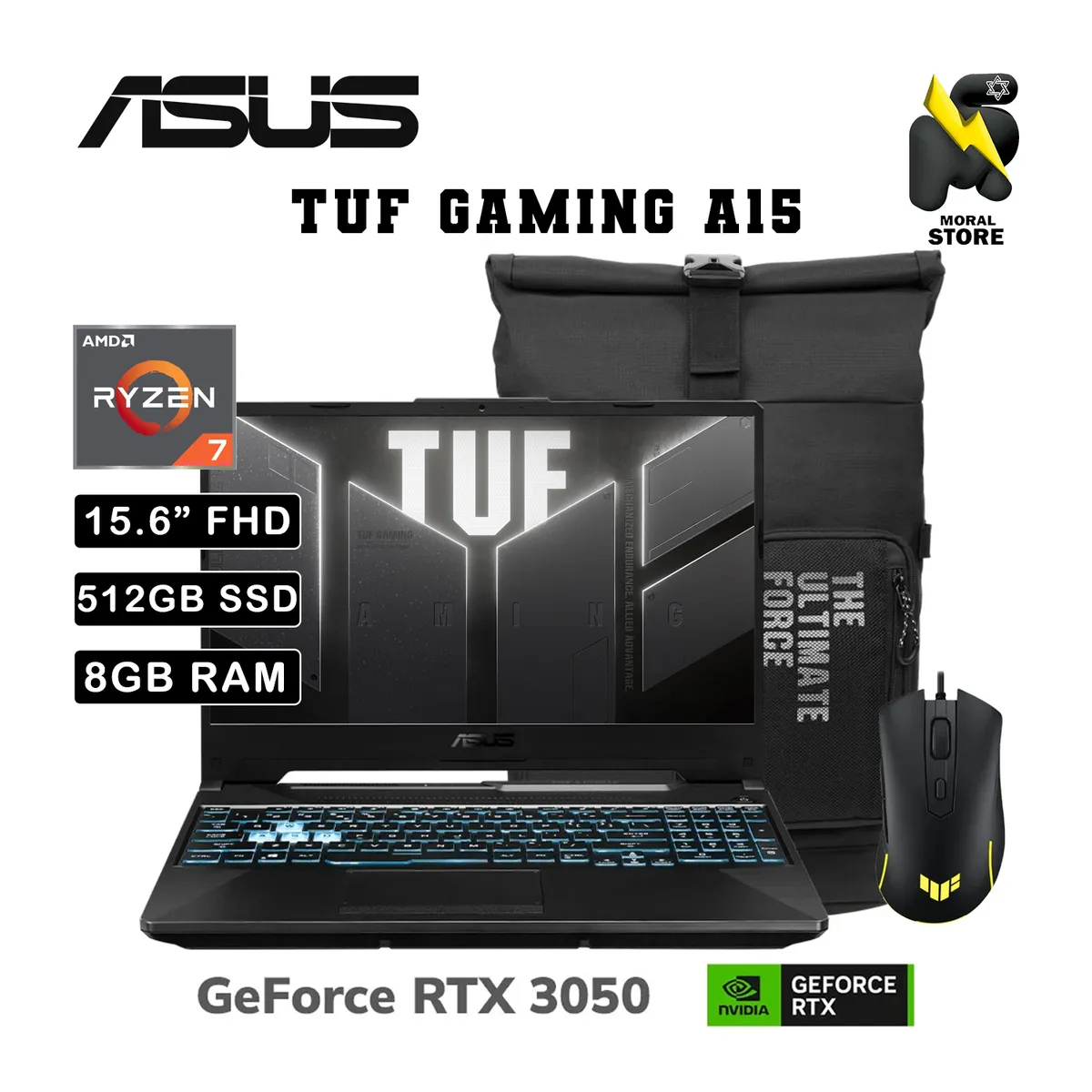 ASUS - ASUS TUF GAMING A15-FA506NCG/ AMD RYZEN 7-8845HS  /8 GB RAM /512 GB SSD/RTX 3050/15.6" 144HZ