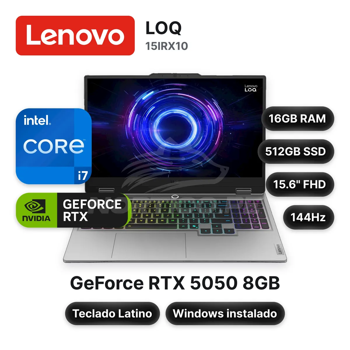 LENOVO - Laptop Lenovo LOQ 15IRX10 CoreI7-13650HX 16GB 512GB SSD RTX 5050 15.6" (83JE01JYLM)
