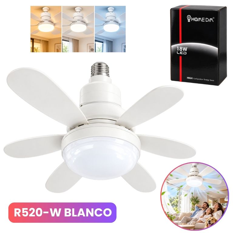 Ventilador De Techo 18w 6 Aspas Blanco Con Control Remoto Para Oficina ...