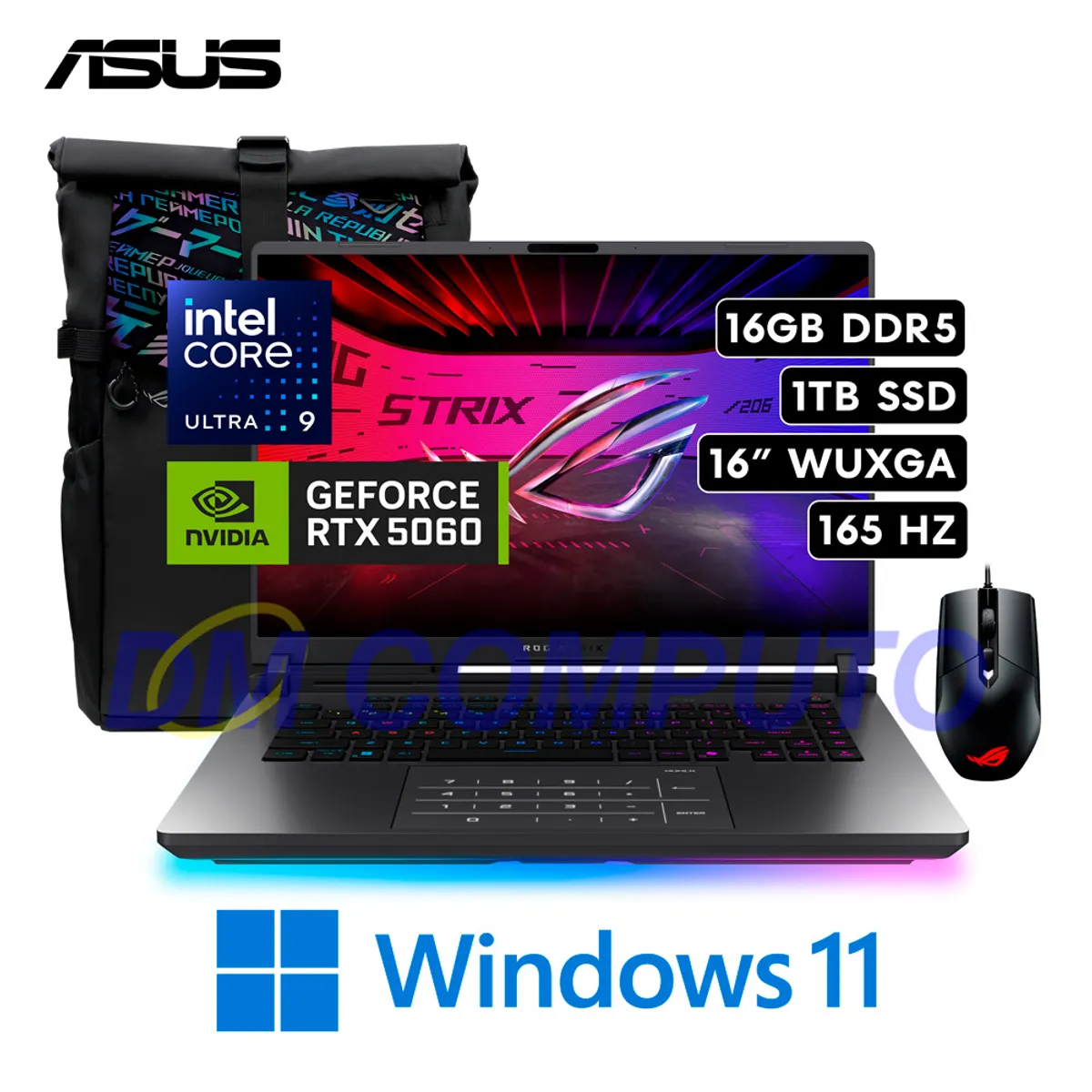 ASUS - ASUS ROG STRIX G16 G615LM  INTEL CORE ULTRA 9 275HX 16GB 1TB SSD 16" WUXGA 165HZ RTX5060 8GB  WIN11
