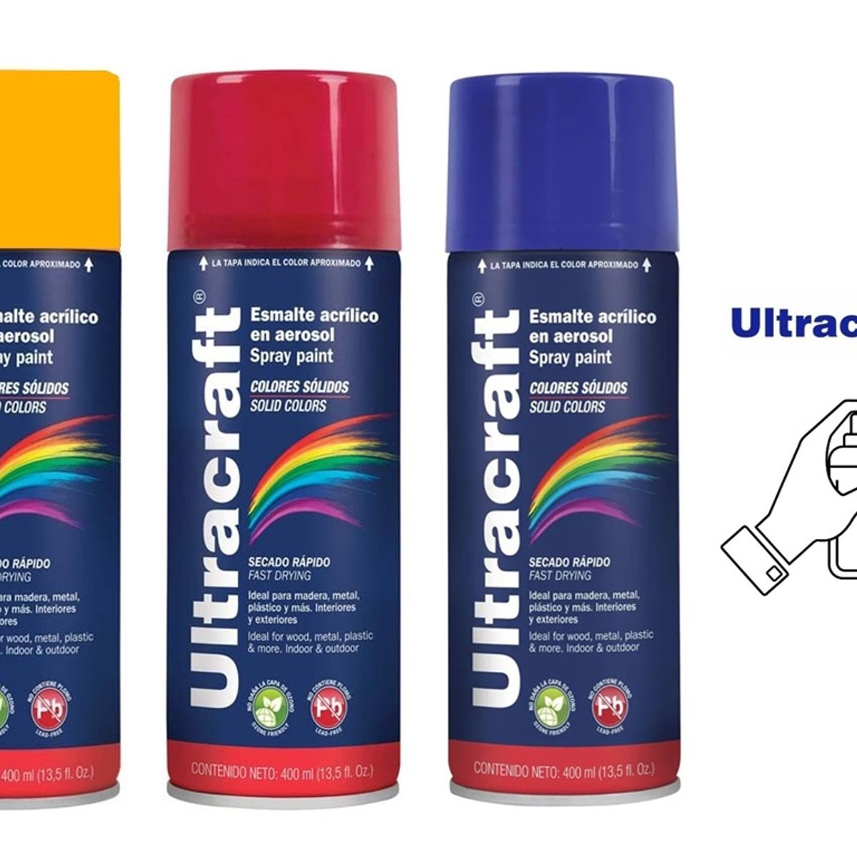 Truper - Pintura spray Azul Rojo Amarillo Aerosol ULTRACRAF Truper400