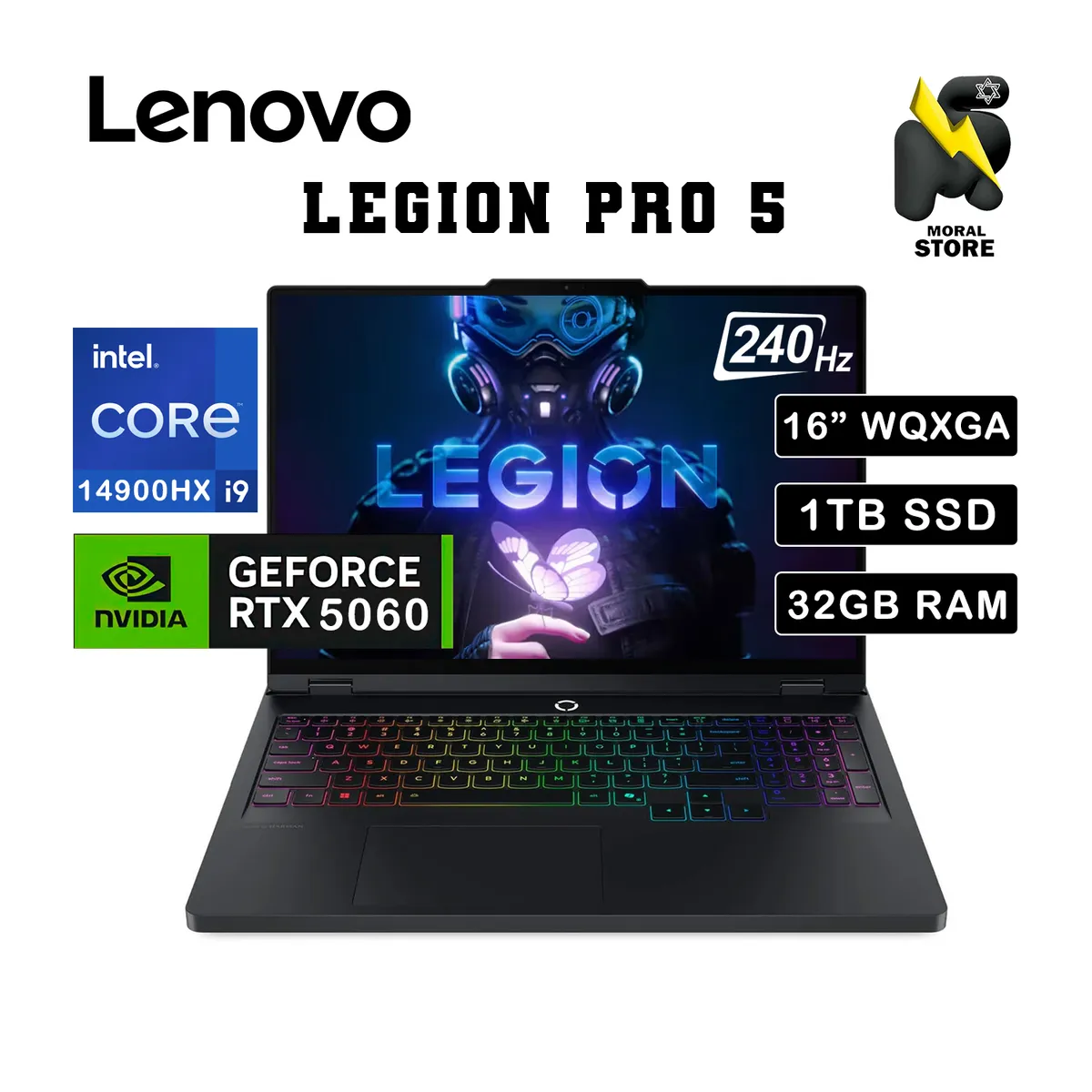 LENOVO - LAPTOP LENOVO LEGION PRO 5 /INTEL CORE I9-14900HX/ 32 GB RAM /1 TB  SSD/RTX 5060-8GB /16"