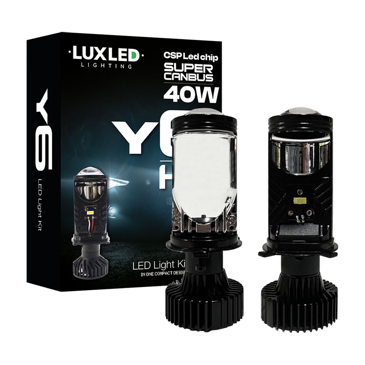 Kit Foco Led Y6 H4 Canbus Lupa Proyector 40w Alta Baja GENERICO ...