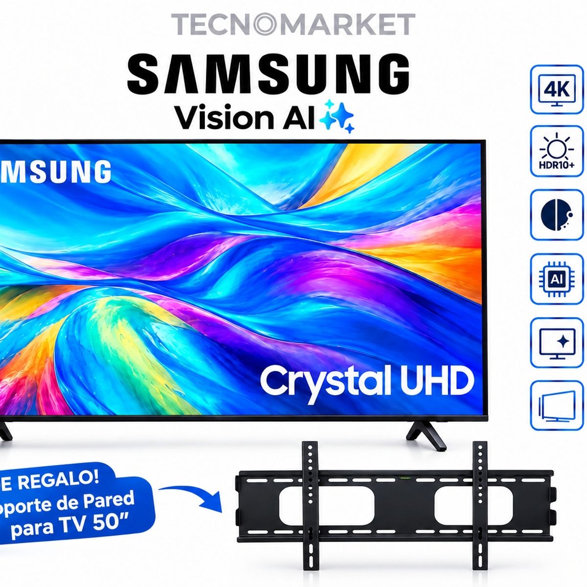 SAMSUNG - Televisor Samsung 50" Smart Crystal UHD 4K 50U8000HG 2026 + RACK