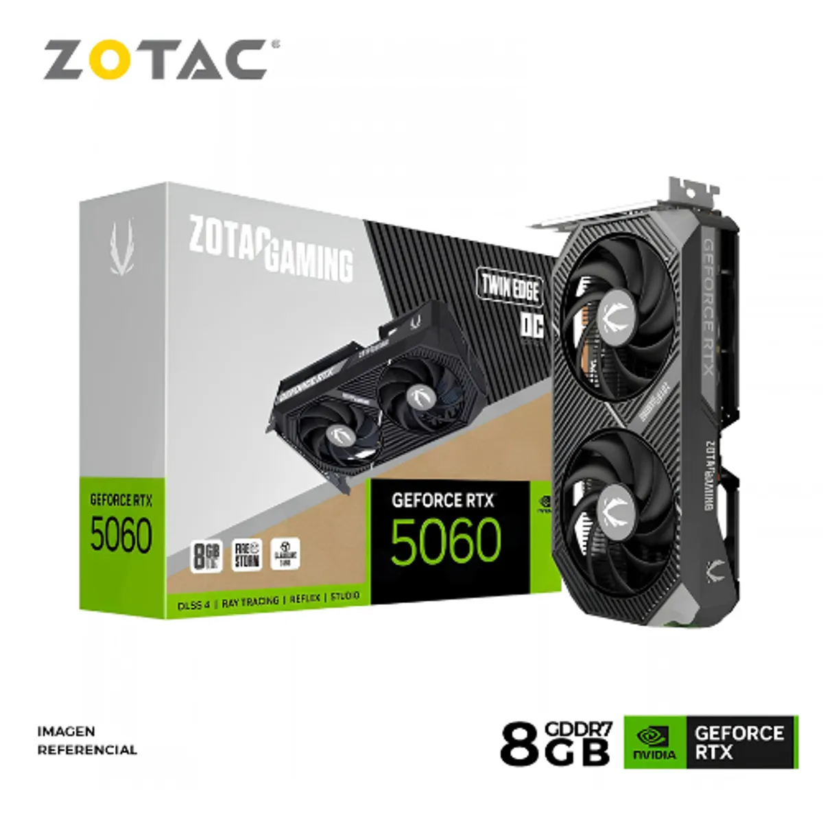 ZOTAC - TARJETA DE VIDEO ZOTAC GAMING GEFORCE RTX 5060 8GB GDDR7 TWIN EDGE OC