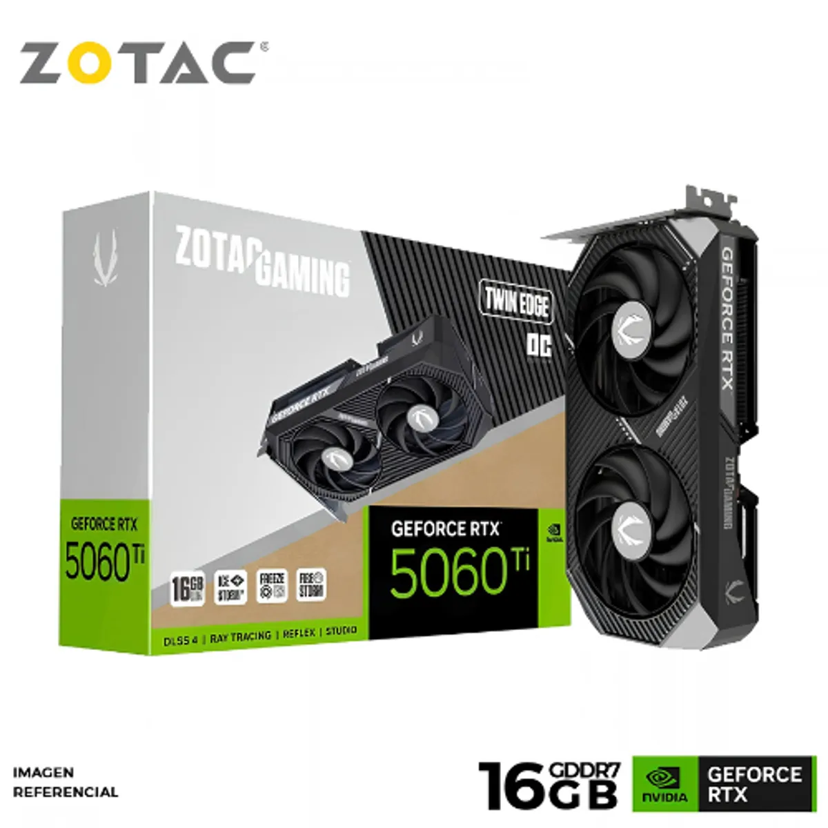 ZOTAC - TARJETA DE VIDEO ZOTAC GAMING GEFORCE RTX 5060 Ti 16GB GDDR7 TWIN EDGE OC