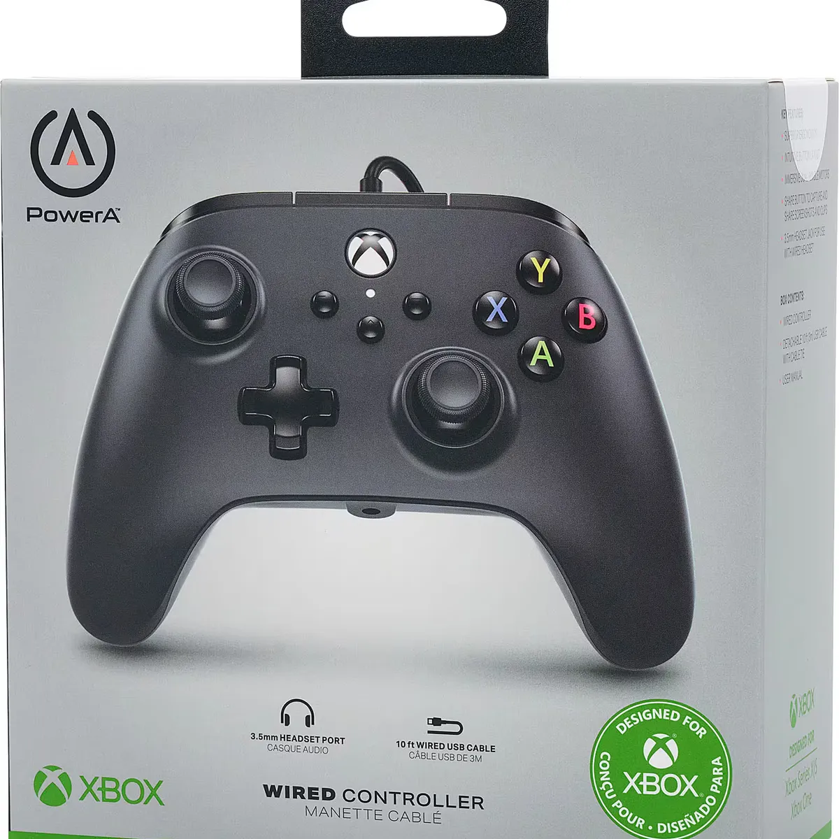 GENERICO - Control PowerA Cable Xbox Series X S Negro Vibracion Dual