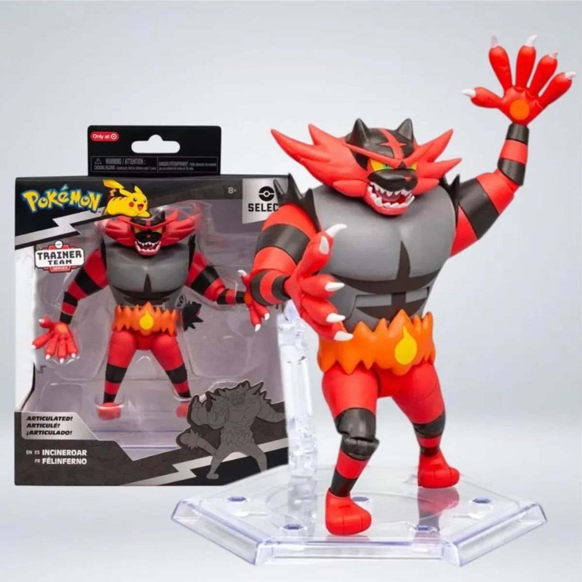 Figura Articulada Pokémon Select Incineroar 15 cm – Trainer Team Series ...