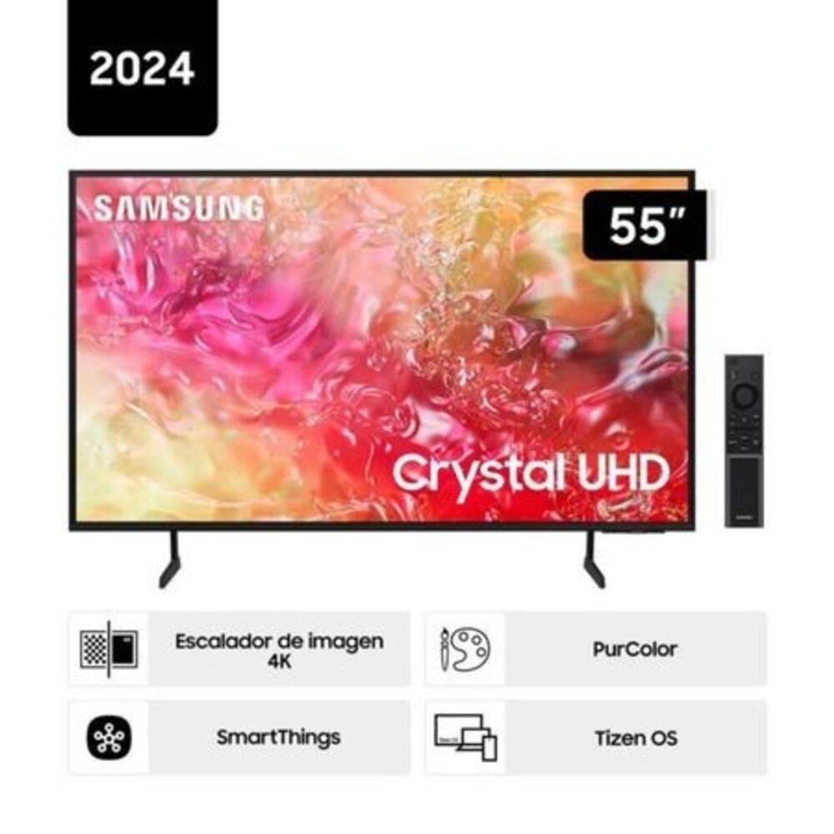 SAMSUNG - Televisor 55'' Samsung Crystal UHD 4K Tizen Os Smart Tv UN55DU7000 2024