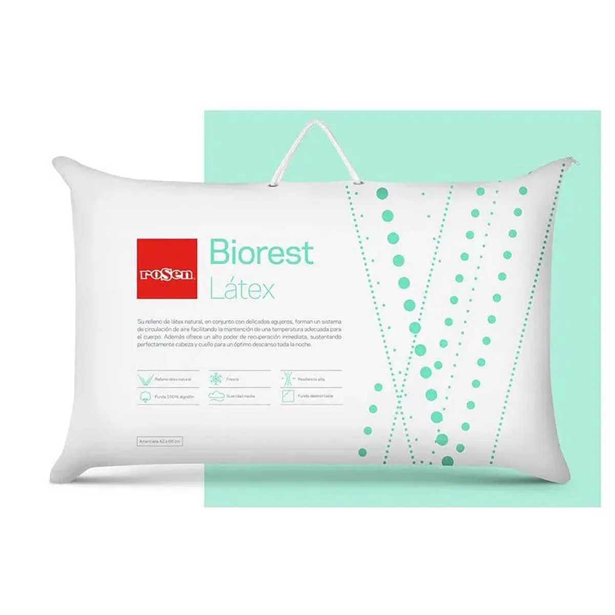 ROSEN - Almohada de Látex Biorest Estándar 42x66cm