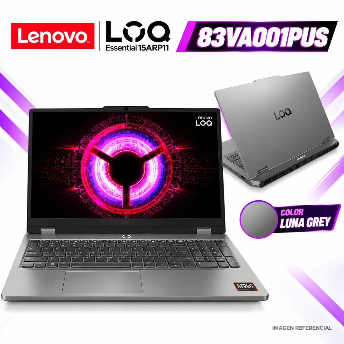 LENOVO - Laptop Gamer Lenovo LOQ Essential 15ARP11 Ryzen 7 170 16GB RAM 512GB SSD RTX 5050 8GB 144Hz