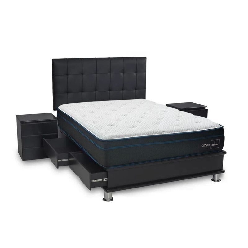 DRIMER - Dormitorio con Cajones Gravity Facundo 2 Plz + 2 Almohadas