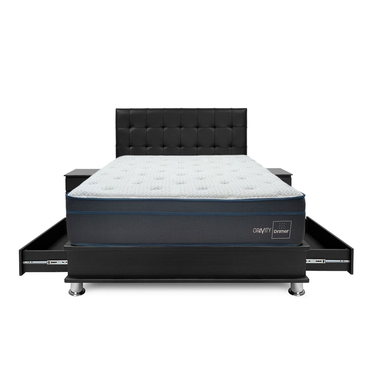 DRIMER - Dormitorio con Cajones Gravity Facundo 2 Plz + 2 Almohadas
