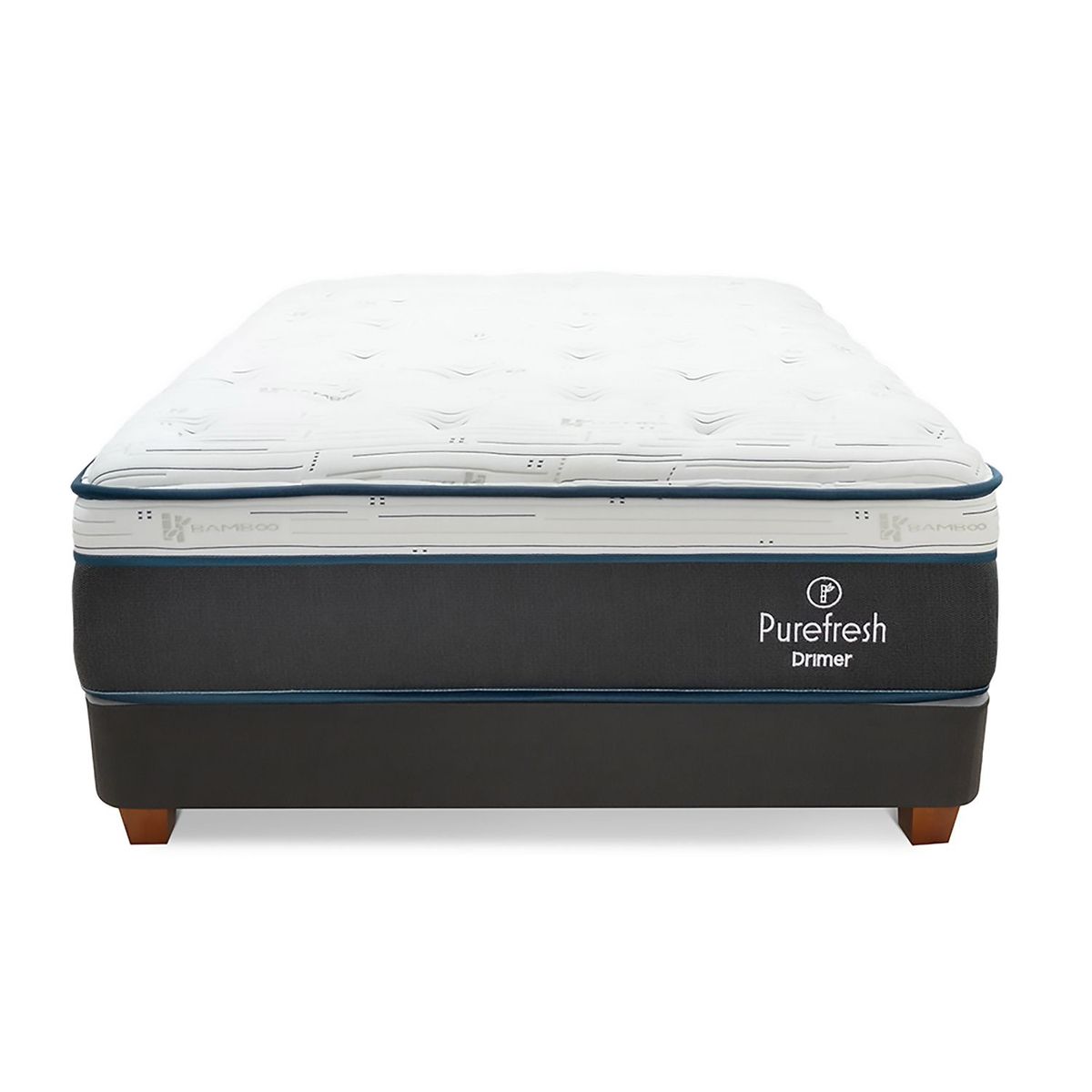 DRIMER - Cama Box Tarima Pure Fresh King + 2 Almohadas