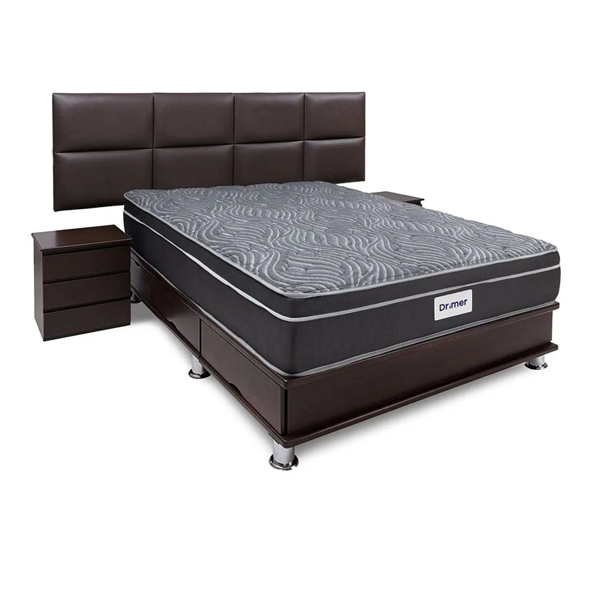 DRIMER - Dormitorio con Cajones Ventus Sofia King + 2 Almohadas