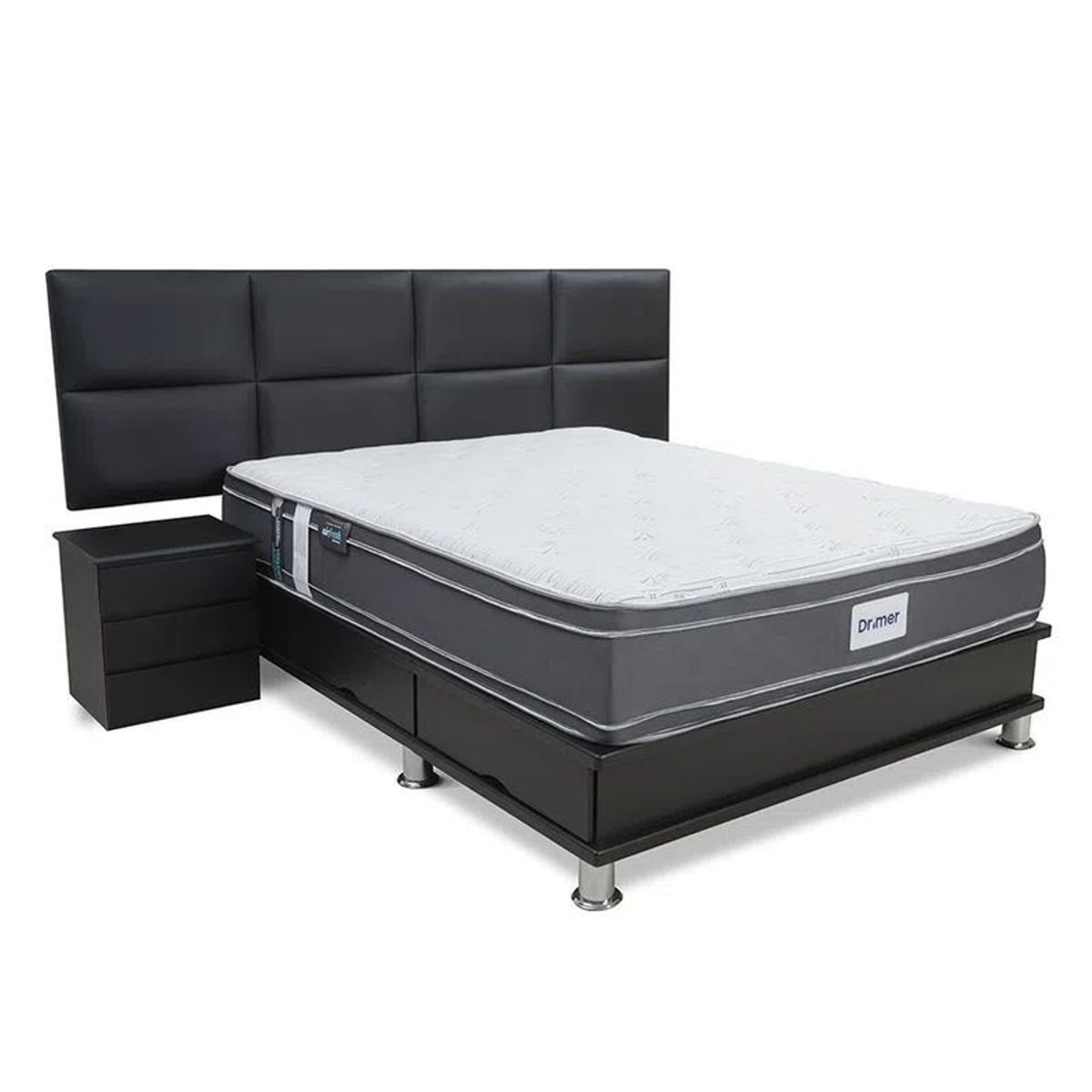 DRIMER - Dormitorio con Cajones Pure Fresh Kaela King + 2 Almohadas