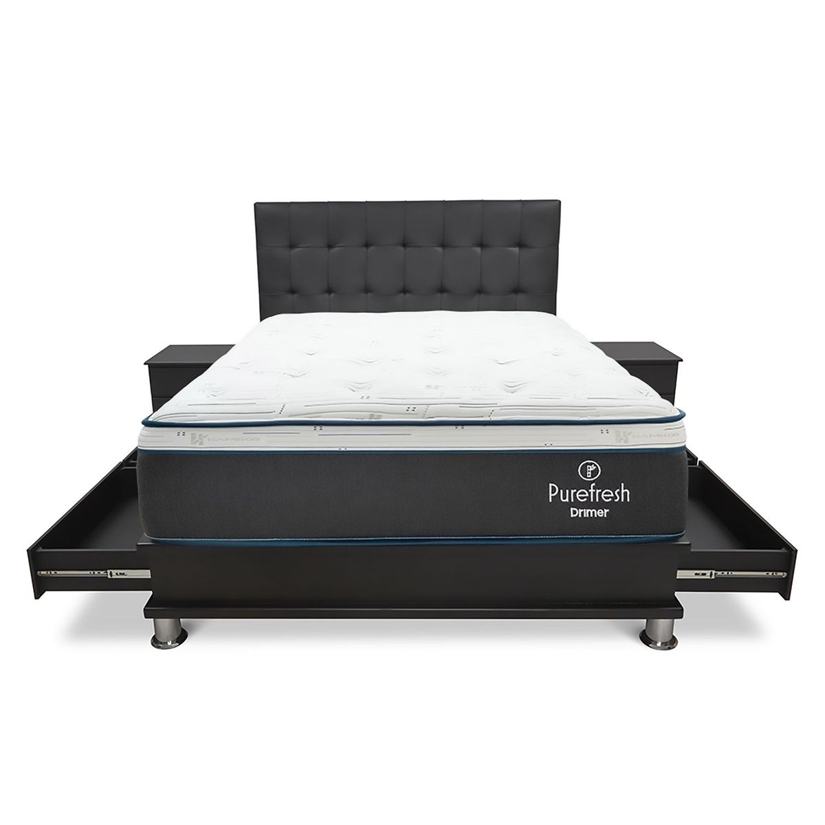 DRIMER - Dormitorio con Cajones Pure Fresh Facundo 2 Plz + 2 Almohadas