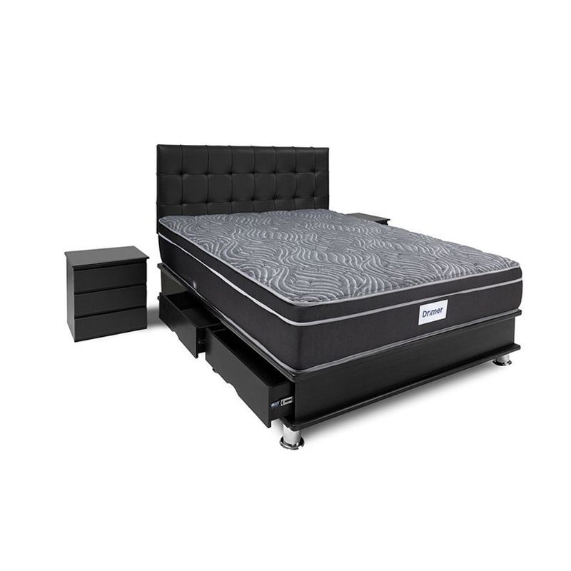 DRIMER - Dormitorio con Cajones Ventus Facundo 2 Plz + 2 Almohadas