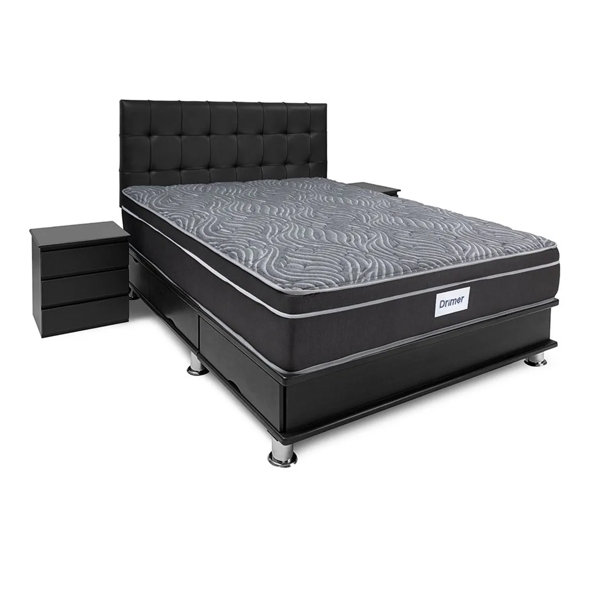 DRIMER - Dormitorio con Cajones Ventus Facundo 2 Plz + 2 Almohadas