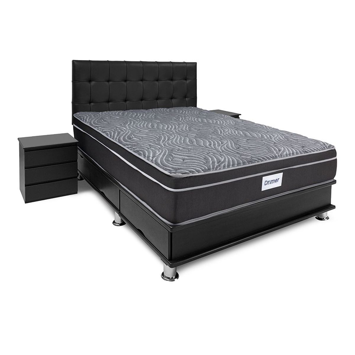 DRIMER - Dormitorio con Cajones Ventus Facundo Queen + 2 Almohadas 