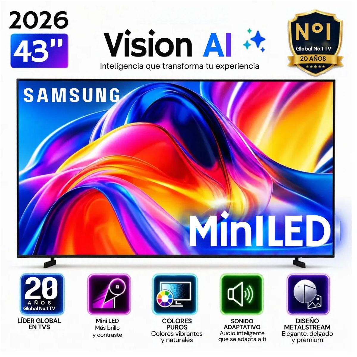 SAMSUNG - TELEVISOR SAMSUNG 43" MINI LED 43M70H VISION AI SMART TV - 2026