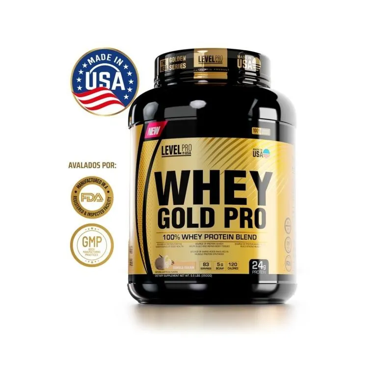 Proteína Whey Gold Pro Level Pro 5.5 lb Vainilla Cream Level Pro ...